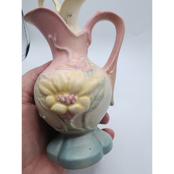 2 1940s Vintage Hull Pottery Ewer/Pitcher/Vases 5” Water Lilly - Picture 4 of 8